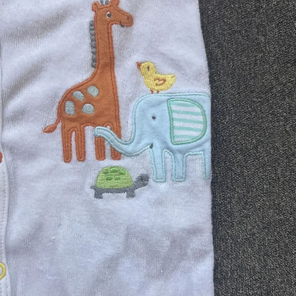 Carters Boys Size‎ 3 Months Romper One Piece Footsie White Snap UP Long Sleeve